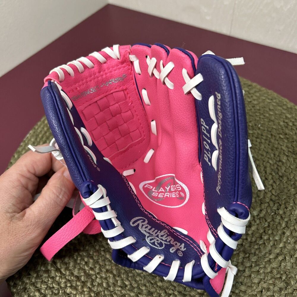 Rawlings Baseball T-Ball 9 inch Right Hand Throw Glove PL91PP Pink Purple
